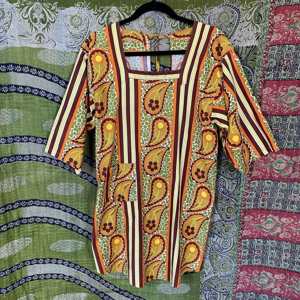 Vintage 1970's Design House Retro Smock Blouse Size Small/ Medium